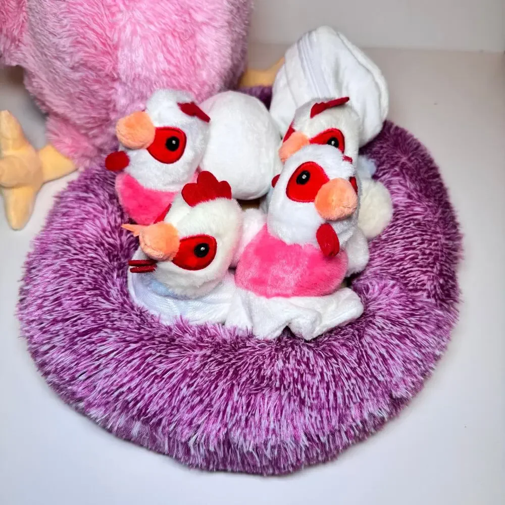 9-in-1 Plush Hen & Chicks Playset with Nest (Egg Laying Stuffed Animal Set)